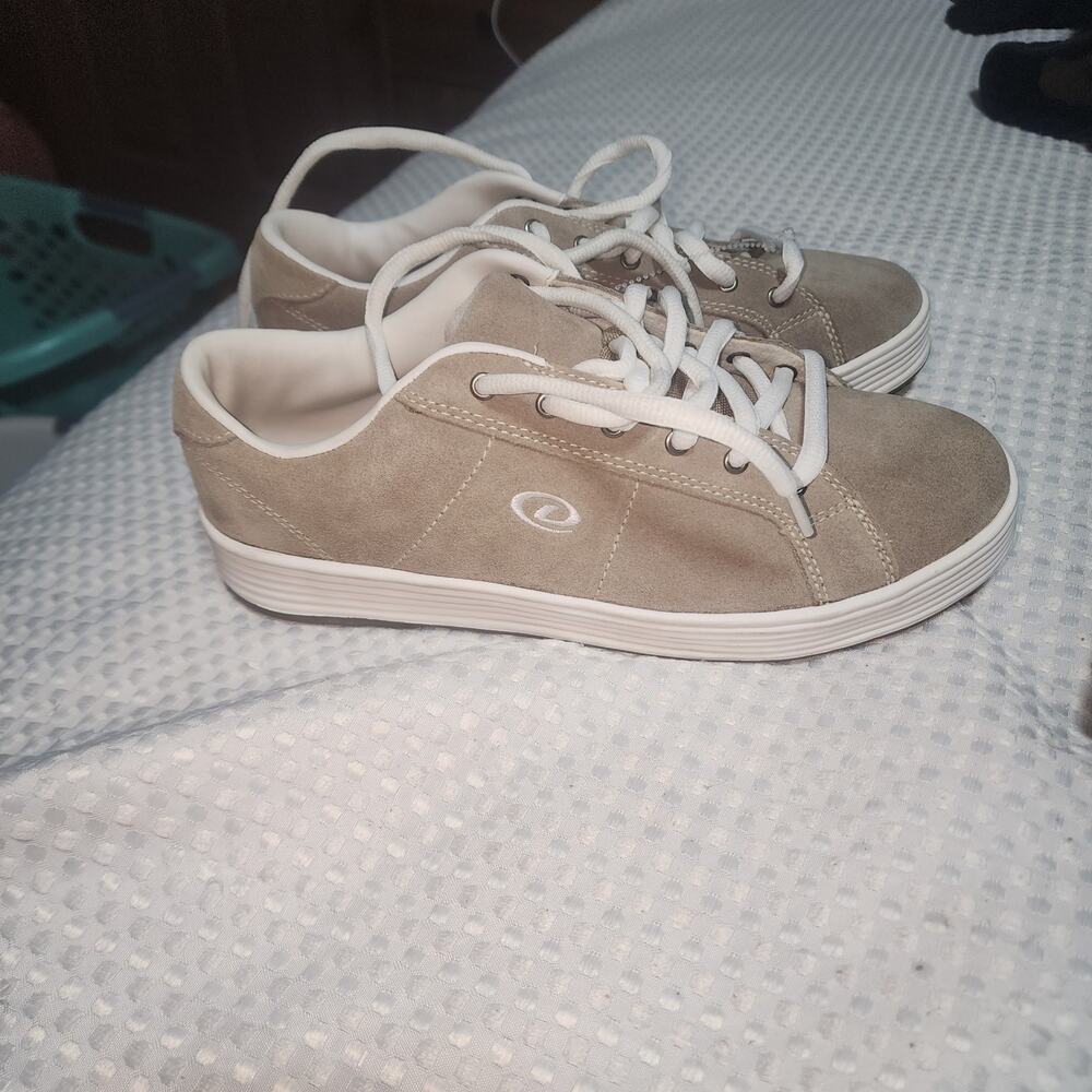 Dexter Taupe Suede Athletic Sneakers with White Trim